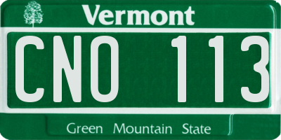 VT license plate CNO113