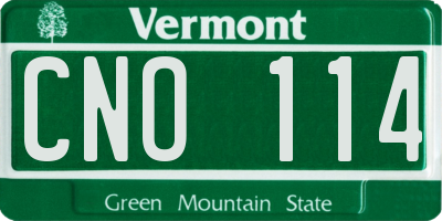 VT license plate CNO114
