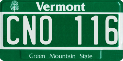 VT license plate CNO116