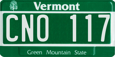 VT license plate CNO117