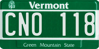 VT license plate CNO118