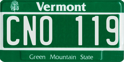VT license plate CNO119