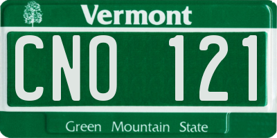 VT license plate CNO121