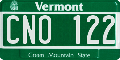 VT license plate CNO122