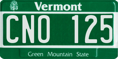 VT license plate CNO125