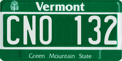 VT license plate CNO132