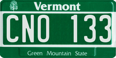 VT license plate CNO133