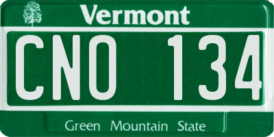 VT license plate CNO134