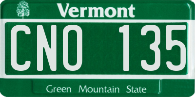 VT license plate CNO135