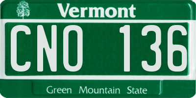 VT license plate CNO136