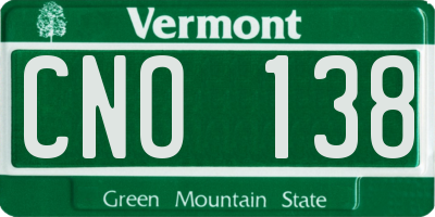 VT license plate CNO138