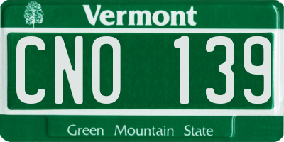 VT license plate CNO139