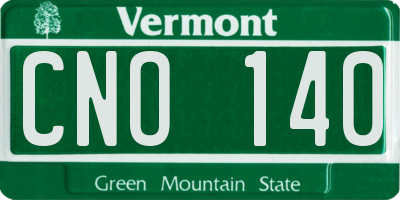 VT license plate CNO140