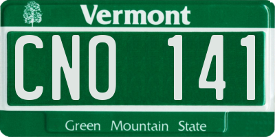 VT license plate CNO141