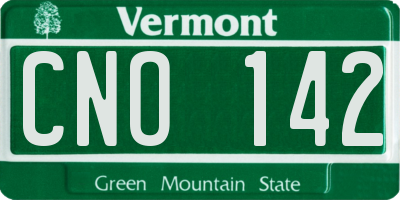 VT license plate CNO142