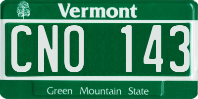 VT license plate CNO143
