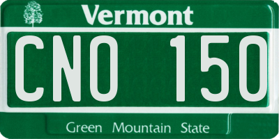 VT license plate CNO150