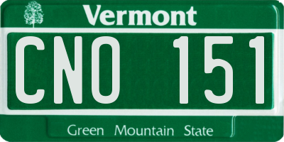 VT license plate CNO151