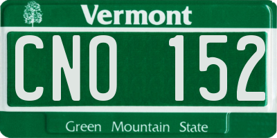 VT license plate CNO152