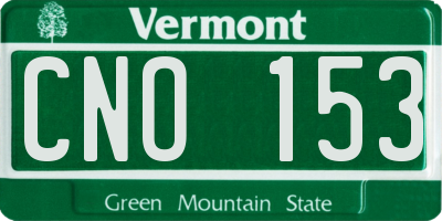 VT license plate CNO153