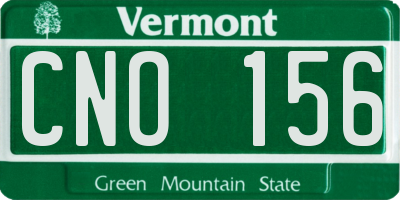 VT license plate CNO156