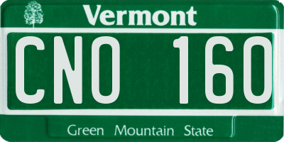 VT license plate CNO160