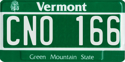 VT license plate CNO166