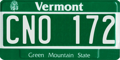 VT license plate CNO172