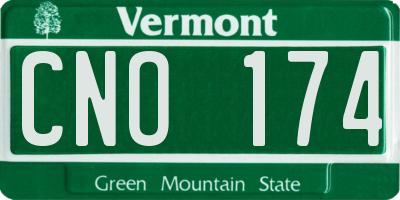 VT license plate CNO174