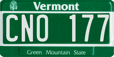 VT license plate CNO177