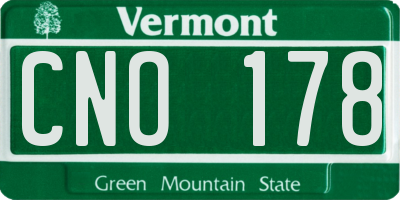 VT license plate CNO178
