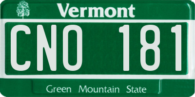 VT license plate CNO181