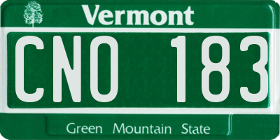 VT license plate CNO183