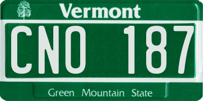 VT license plate CNO187