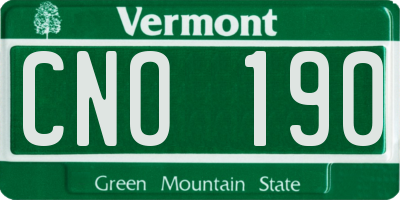 VT license plate CNO190