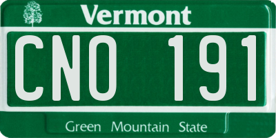 VT license plate CNO191