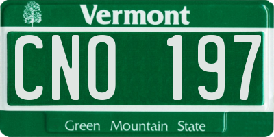 VT license plate CNO197
