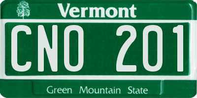VT license plate CNO201