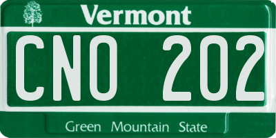VT license plate CNO202