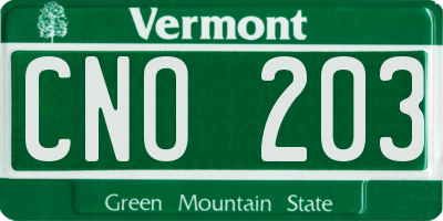 VT license plate CNO203