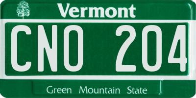 VT license plate CNO204