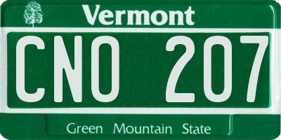 VT license plate CNO207