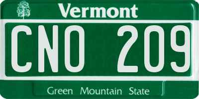 VT license plate CNO209