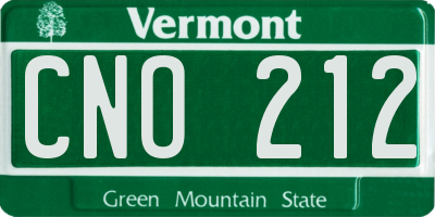 VT license plate CNO212