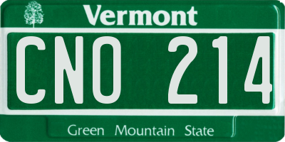 VT license plate CNO214