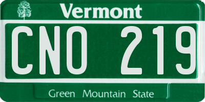 VT license plate CNO219