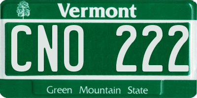 VT license plate CNO222