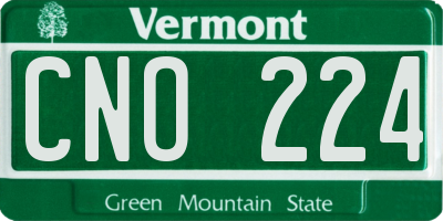 VT license plate CNO224