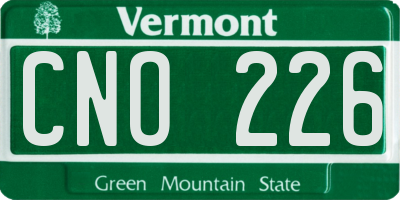 VT license plate CNO226