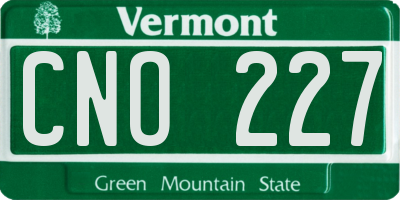 VT license plate CNO227
